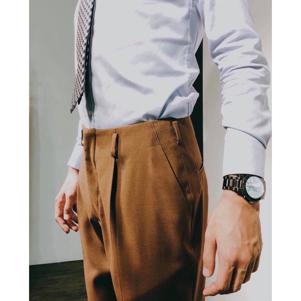 Custom Made Brown Highwaist One-piece Trousers