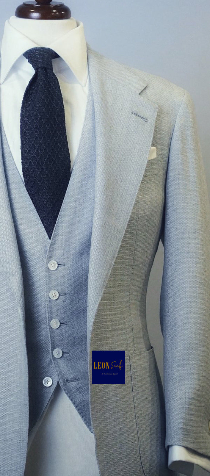 Premium Bespoke Light Blue 3-Piece Suit
