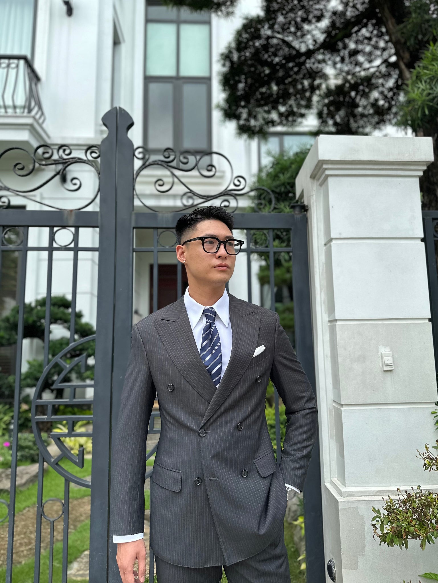 Kingsman Double-Breasted Suit + White Shirt