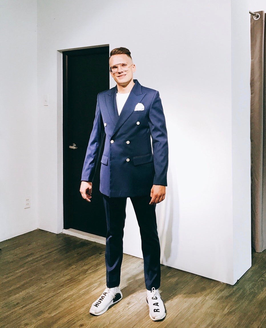 Custom Made Navy Double Breasted Suit