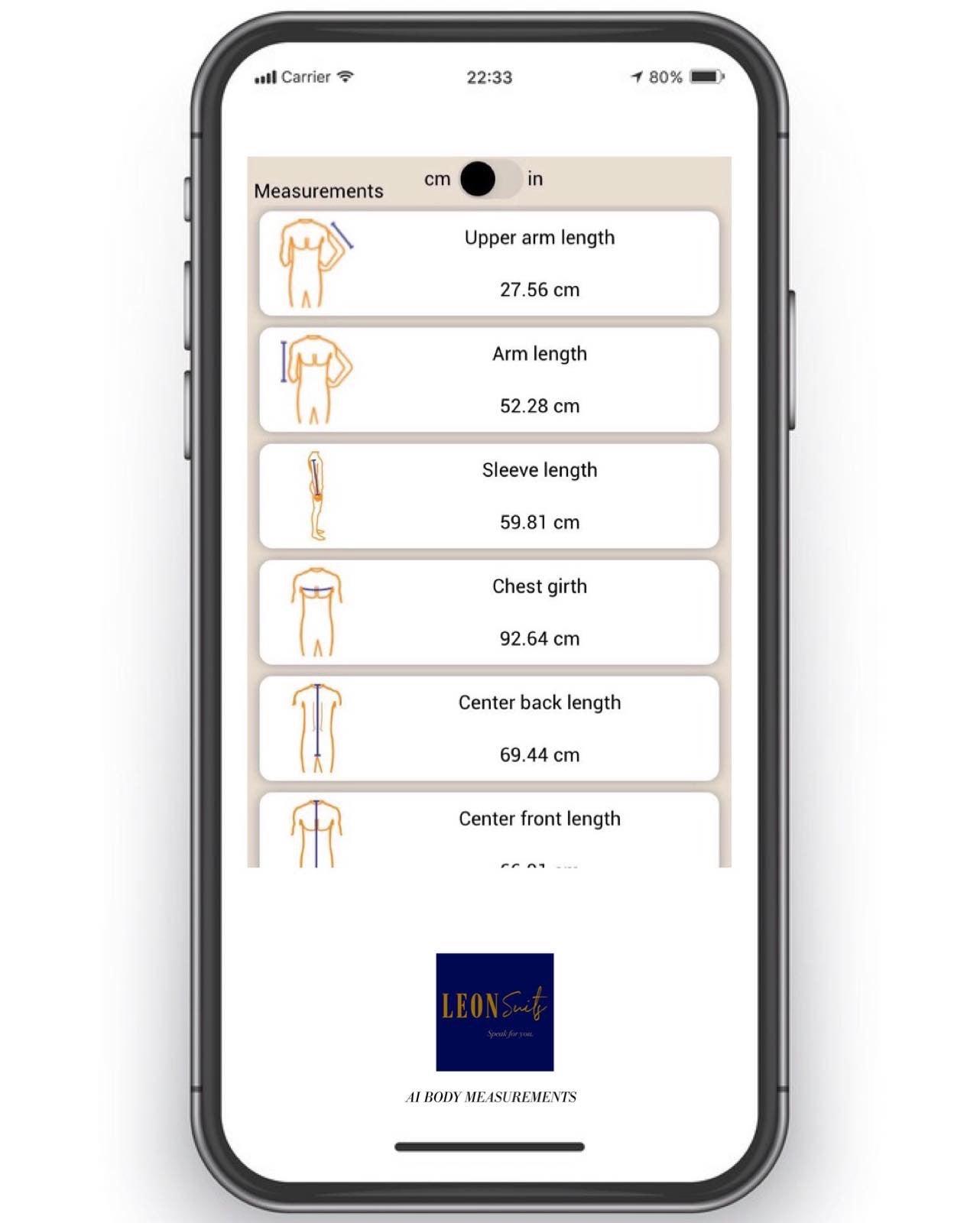 ONLINE MADE TO MEASURE SERVICE W/ AI BODY MEASUREMENT APPS