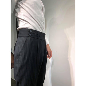Custom Made Standard Stripe Black Classic Highwaist Trousers