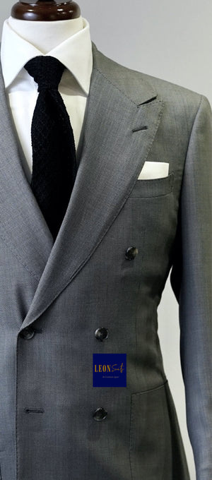 Premium Medium Grey Double-Breasted Suit