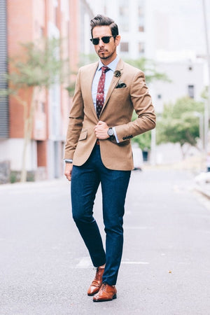 brown-linen-pants-blue-blazer-pink-shirt-brown-shoes-spring-work-outfit-ideas-6  - He Spoke Style