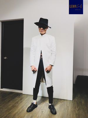 Contemporary Fashionisto White Long Coat/Jacket