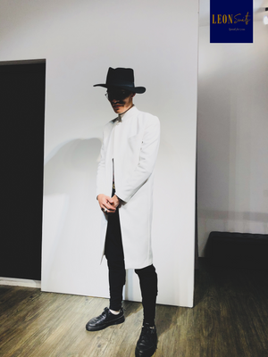 Contemporary Fashionisto White Long Coat/Jacket