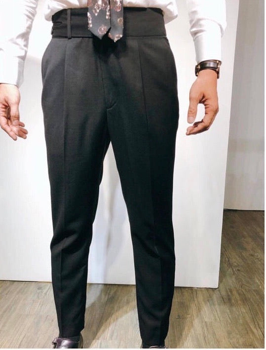 Custom Made Classic Black Highwaist Trousers